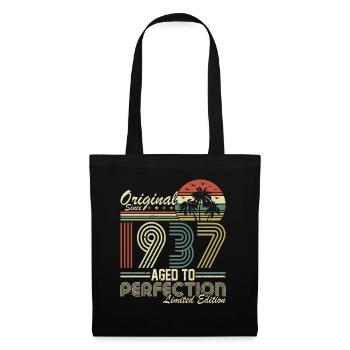 87. Geburtstag Vintage Retro 1937 - Tote Bag - black - Front