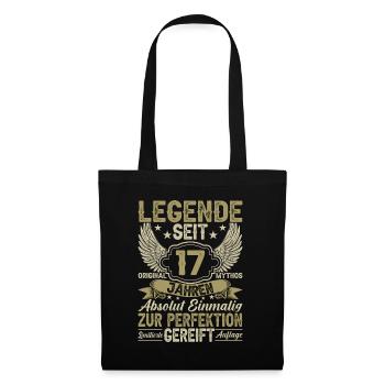 Legendärer 17. Geburtstag Retro Style - Stoffbeutel - Schwarz - Vorne