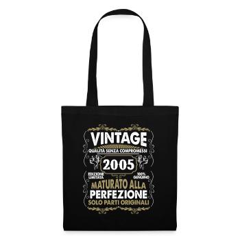 2005 Vintage Vintage Retro Birthday Gift - Tote Bag - black - Front