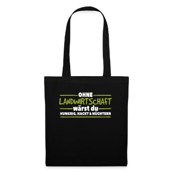 Grüne Ernte Freude - Stoffbeutel - Schwarz - Vorne