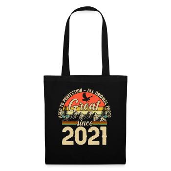 Vintage Geburtstagsfreude 2021 - Stoffbeutel - Schwarz - Vorne