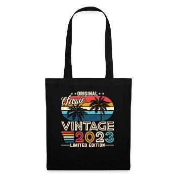 Eleganter Vintage: 2023 Retro Geschenk 2023 2025 - Stoffbeutel - Schwarz - Vorne