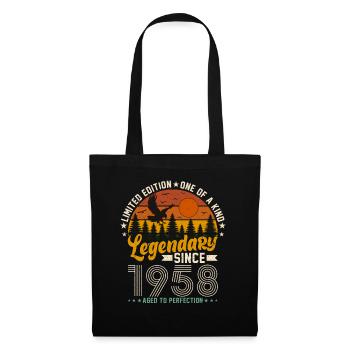 Jahrgang 1958 Geburtstagsgeschenk - Stoffbeutel - Schwarz - Vorne
