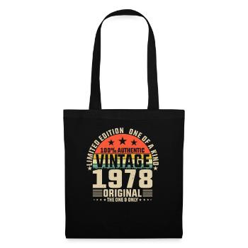 1978 Vintage Original Vintage Retro Geburtstag - Stoffbeutel - Schwarz - Vorne