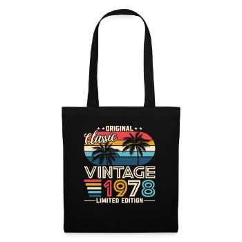 Vintage 1978: Original Birth Year Retro Design - Stoffbeutel - Schwarz - Vorne