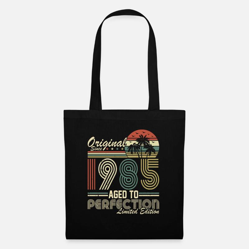Millésime 1985 - Cadeau d’anniversaire rétro - Sac en tissu - noir