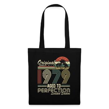 Vintage 1979 - Retro Birthday Gift Idea - Stoffbeutel - Schwarz - Vorne