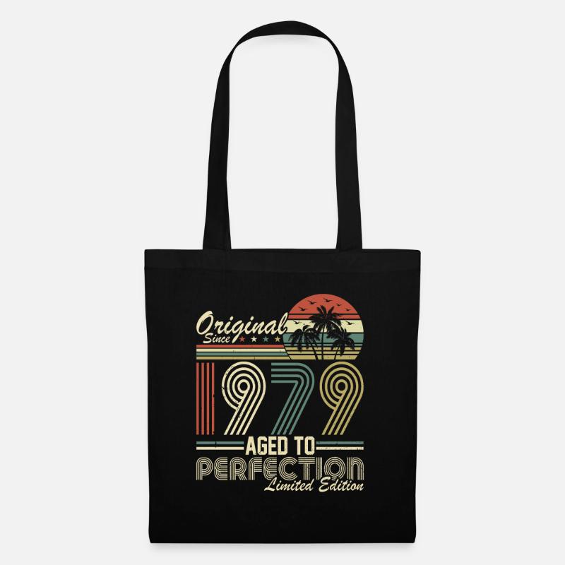 Millésime 1979 - idée cadeau d’anniversaire rétro - Sac en tissu - noir