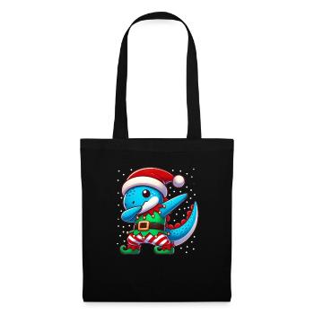 Christmas Dinosaur Elf Funny Dinosaur Lover Dino - Tote Bag - black - Front