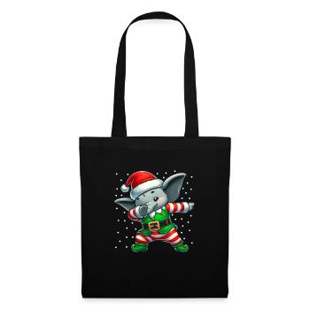 Christmas Elephant Elf Funny Elephant Lover - Tote Bag - black - Front