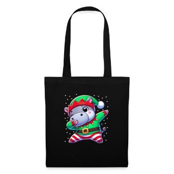 Christmas Hippo Elf Funny Hippo Lover - Tote Bag - black - Front