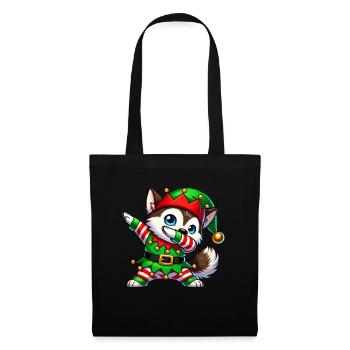 Christmas Husky Elf Funny Husky Lover - Tote Bag - black - Front