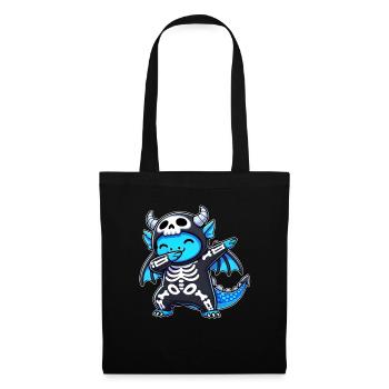 Halloween Skeleton Cute Dragon Men Women - Tote Bag - black - Front