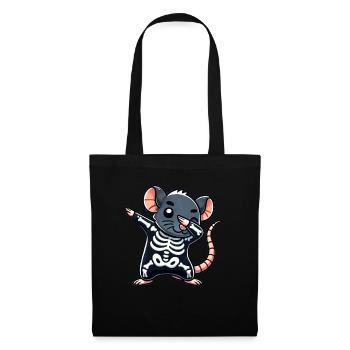 Rat Halloween Squelette Enfants Femmes Hommes Rat - Sac en tissu - noir - Devant
