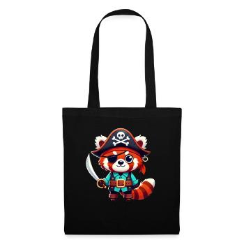 Red Panda Halloween Pirate Kids Women Men - Tote Bag - black - Front