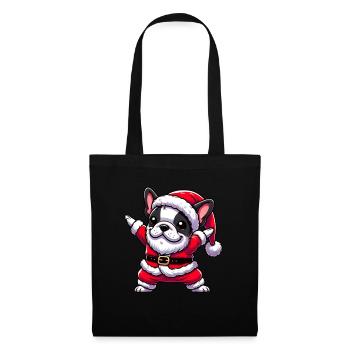 Christmas Frenchie Santa Funny French - Tote Bag - black - Front