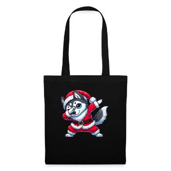 Weihnachten Husky Santa Funny Husky Liebhaber - Stoffbeutel - Schwarz - Vorne