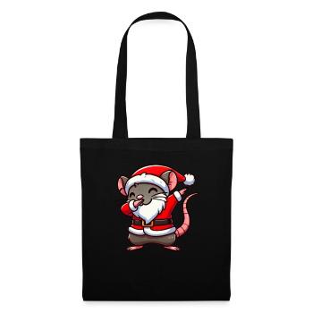 Weihnachten Ratte Santa Lustige Ratte Liebhaber - Stoffbeutel - Schwarz - Vorne