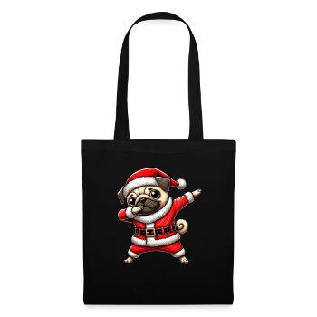 Christmas Pug Santa Claus Funny Pug - Tote Bag - black - Front