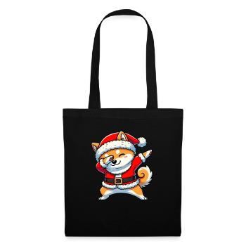 Weihnachten Shiba Inu Santa Lustig Shiba Inu Hund - Stoffbeutel - Schwarz - Vorne