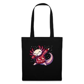 Weihnachten Axolotl Hässliche Weihnachten - Stoffbeutel - Schwarz - Vorne