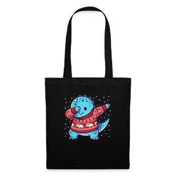 Noël Dino Dinosaure Moche Noël - Sac en tissu - noir - Devant