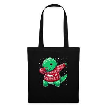 Noël Dino Dinosaure Moche Noël - Sac en tissu - noir - Devant