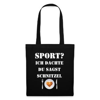 Lustig - Sport? Ich dachte, du sagst Schnitzel - Stoffbeutel - Schwarz - Vorne