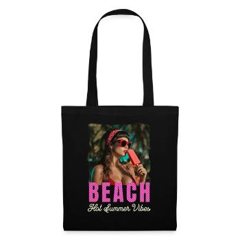 Beach Retro Look Summer Rockabilly Pin-up Girl - Tote Bag - black - Front