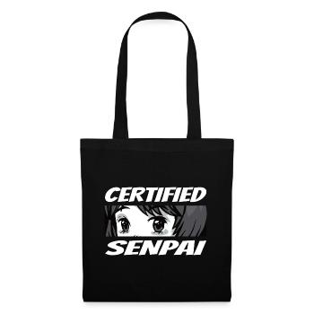 Certified Senpai Anime Manga Zertifizierter Senpai - Stoffbeutel - Schwarz - Vorne