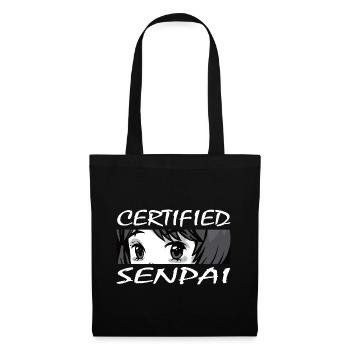 Certified Senpai Anime Manga Zertifizierter Senpai - Stoffbeutel - Schwarz - Vorne
