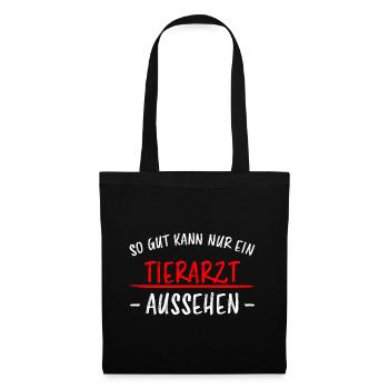 Tierarzt Lustige Spruch Beruf Tiermedizin Geschenk - Stoffbeutel - Schwarz - Vorne