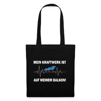 Mein Kraftwerk ist auf meinem Balkon - Stoffbeutel - Schwarz - Vorne