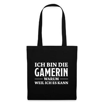 Gamerin Spruch Videospiel Sprüche Gamerin Geschenk - Stoffbeutel - Schwarz - Vorne