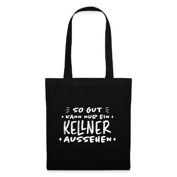 Kellner Lustige Spruch Service Restaurant Geschenk - Stoffbeutel - Schwarz - Vorne