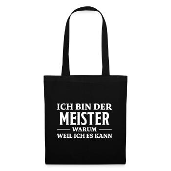 Meister Spruch Prüfung Lustiges Meister Geschenk - Stoffbeutel - Schwarz - Vorne