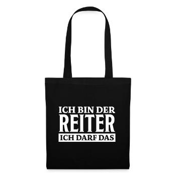 Reiter Spruch Reiten Pferdesport Reiter Geschenk - Stoffbeutel - Schwarz - Vorne
