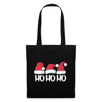 HO HO HO Les trois chapeaux de Noël - Sac en tissu - noir - Devant