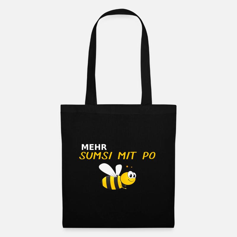 Lustiges BIenen Optimismus Sumsi mit Po Geschenk - Stoffbeutel - Schwarz