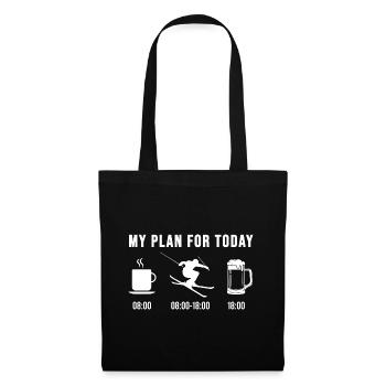 Skifahren Skifahrer Skiparty Ski Geschenke - Stoffbeutel - Schwarz - Vorne