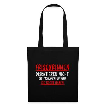 Friseurin Beruf Friseur Lustiger Spruch Geschenk - Stoffbeutel - Schwarz - Vorne