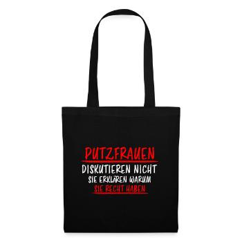 Putzfrau Haushalt Spruch Reinigungskraft Geschenk - Stoffbeutel - Schwarz - Vorne