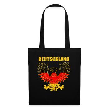 Deutschland Wappen Adler Fussball Trikot - Stoffbeutel - Schwarz - Vorne