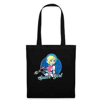 Sexy Space Girl Weltraum Frau Comic Cartoon - Stoffbeutel - Schwarz - Vorne