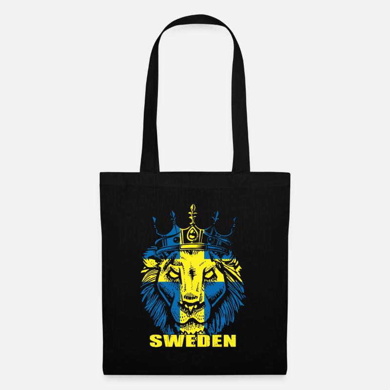 Drapeau de la Suède lion - Sac en tissu - noir