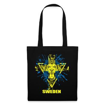 Lion drapeau drapeau suède - Sac en tissu - noir - Devant