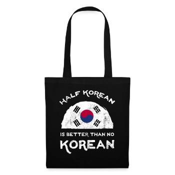 Half Is Korean Is Better Than No Korean - Stoffbeutel - Schwarz - Vorne