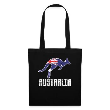 Australien Australier Flagge Känguru - Stoffbeutel - Schwarz - Vorne