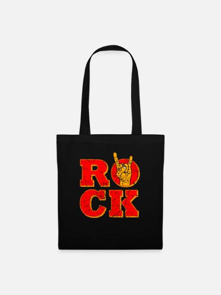 Rock Musique Mains levées - Sac en tissu - noir