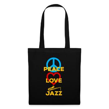 Peace Love Jazz - Stoffbeutel - Schwarz - Vorne